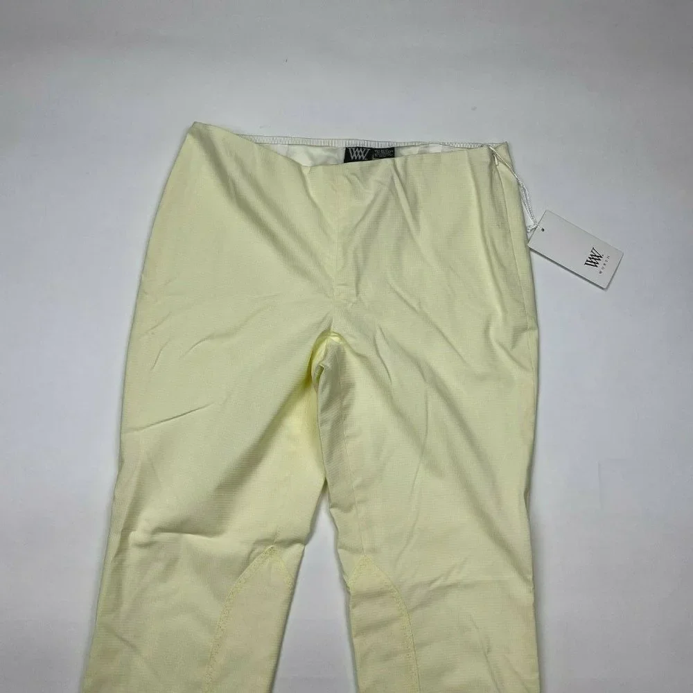 Worth Equestrian Pants Zip Closure Lined Flat Front Yellow Trousers Women 4 NWT‎